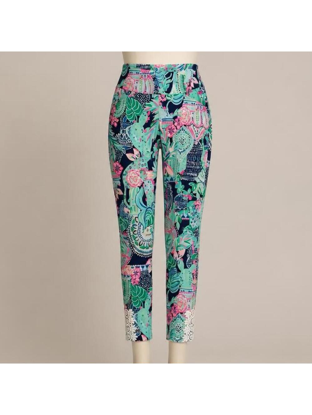 Lilly Pulitzer Luxletic Corso Athletic Golf Pants Lookin Sharp Cactus Size 00